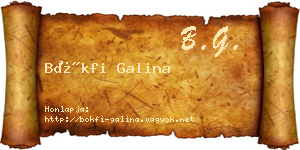 Bökfi Galina névjegykártya